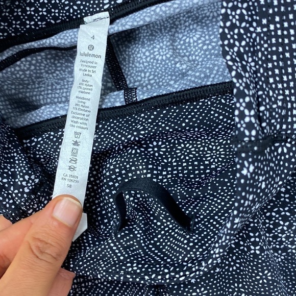 Lululemon Fast & Free 7/8 Tight II *Nulux 25" Meisai White Black - Picture 4 of 6